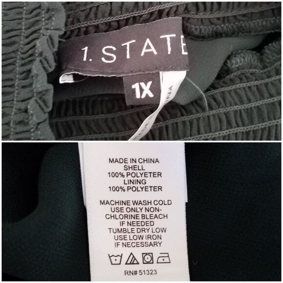 1.STATE Keyhole Flutter Sleeve Blouse sz1X - Picture 8 of 8